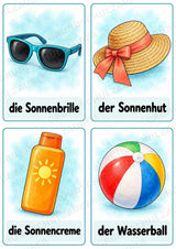 Urlaub & Reisen: 32 Bildkarten Deutsch mit Artikeln | Wortschatz, DaZ & Sprachförderung in der Grundschule – Materialseite 8