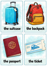 Urlaub & Reisen: 32 Bildkarten Englisch | Holidays & Travel Flashcards für den Englischunterricht – Materialseite 2