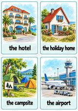 Urlaub & Reisen: 32 Bildkarten Englisch | Holidays & Travel Flashcards für den Englischunterricht – Materialseite 5