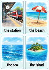 Urlaub & Reisen: 32 Bildkarten Englisch | Holidays & Travel Flashcards für den Englischunterricht – Materialseite 6