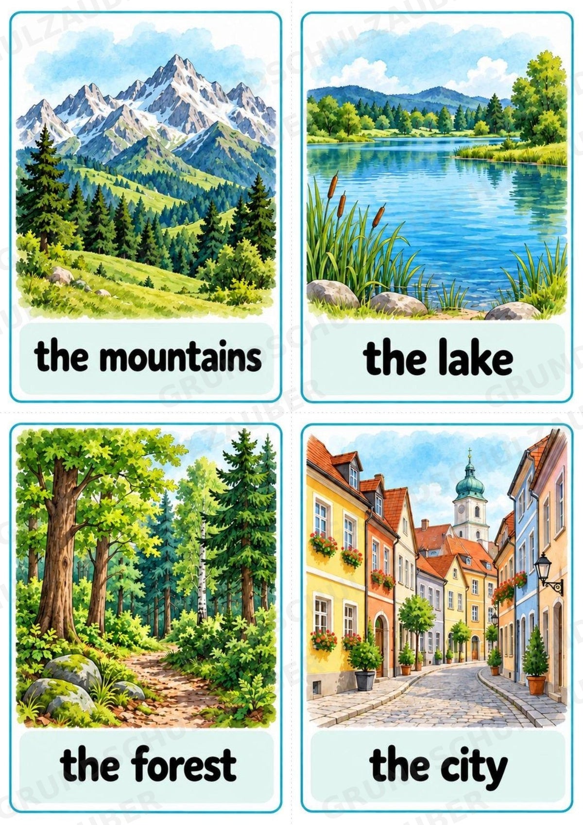 Urlaub & Reisen: 32 Bildkarten Englisch | Holidays & Travel Flashcards für den Englischunterricht – Materialseite 7