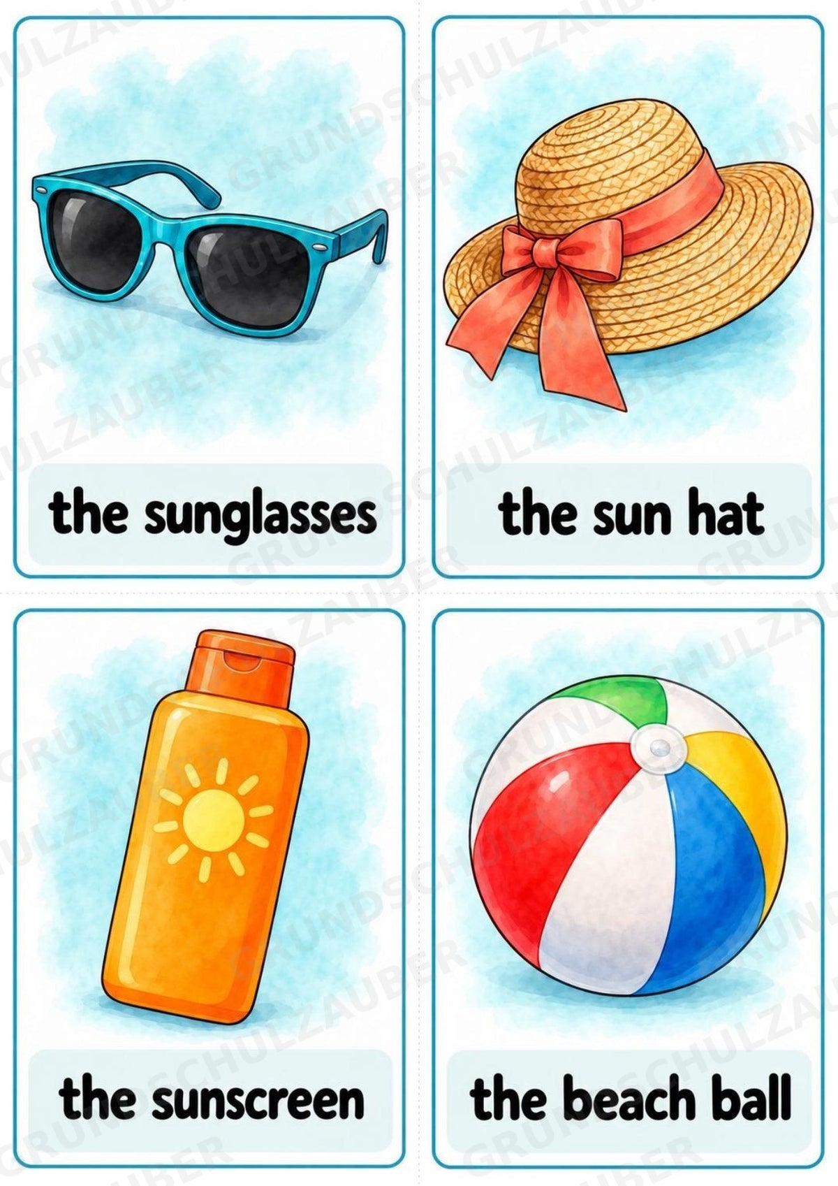 Urlaub & Reisen: 32 Bildkarten Englisch | Holidays & Travel Flashcards für den Englischunterricht – Materialseite 8