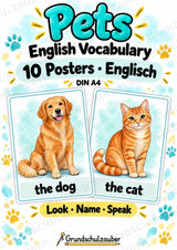 Haustiere Englisch: 10 Tierposter DIN A4 | Pets Vocabulary für den Englischunterricht – Cover