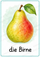 Obst Poster Deutsch: 15 Lernposter DIN A4 in Grundschrift | Wortschatz, DaZ und Sachunterricht Grundschule – Materialseite 3