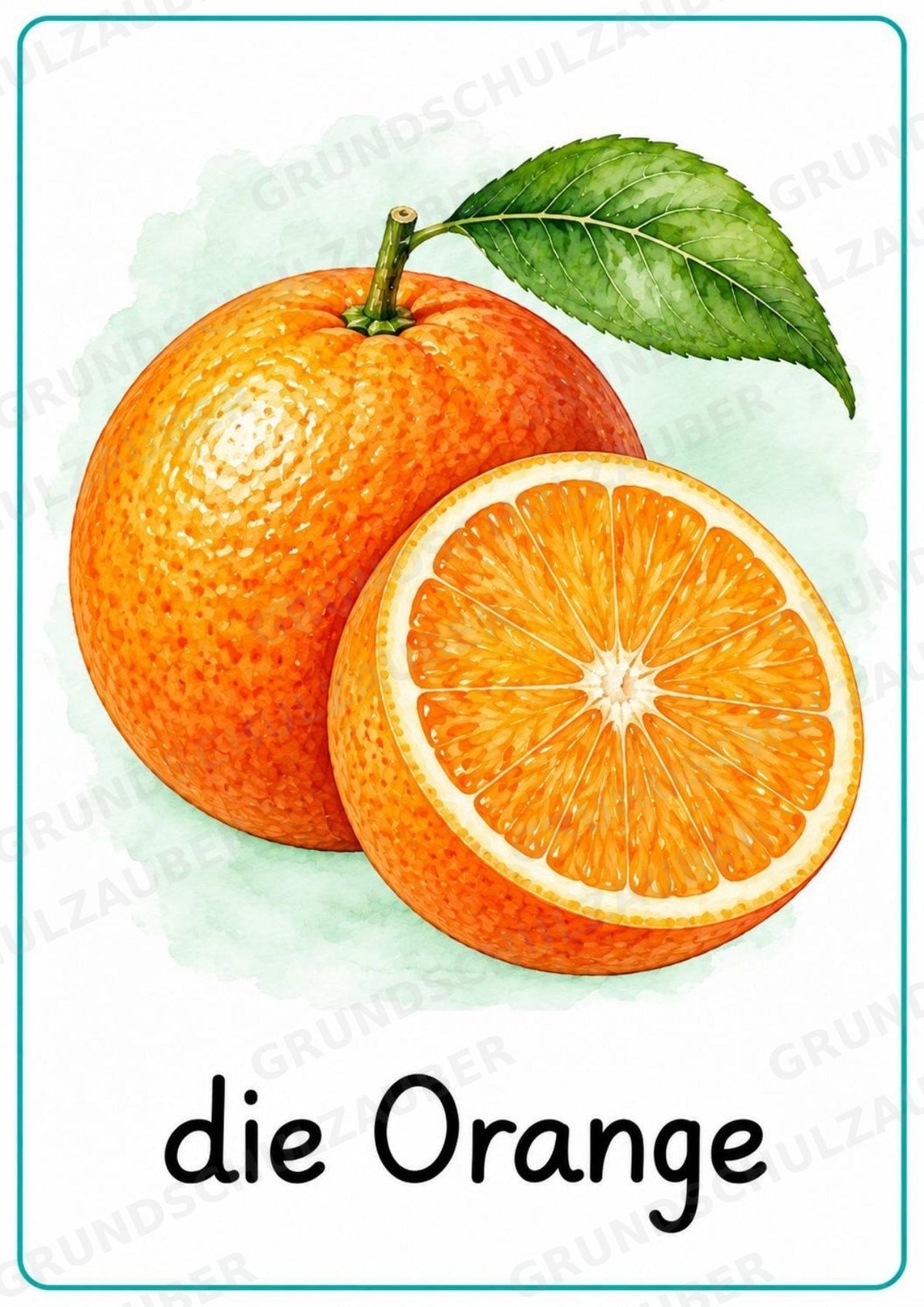 Obst Poster Deutsch: 15 Lernposter DIN A4 in Grundschrift | Wortschatz, DaZ und Sachunterricht Grundschule – Materialseite 5