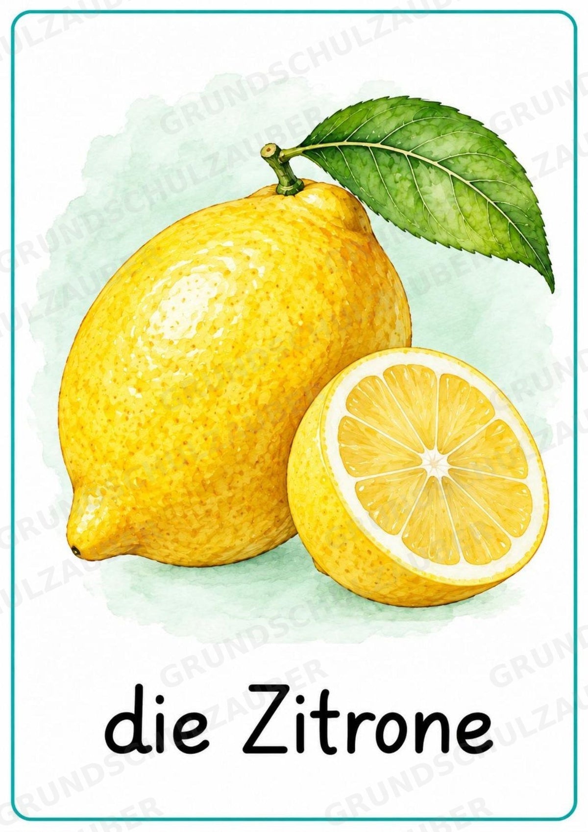 Obst Poster Deutsch: 15 Lernposter DIN A4 in Grundschrift | Wortschatz, DaZ und Sachunterricht Grundschule – Materialseite 7