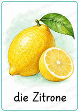 Obst Poster Deutsch: 15 Lernposter DIN A4 in Grundschrift | Wortschatz, DaZ und Sachunterricht Grundschule – Materialseite 7