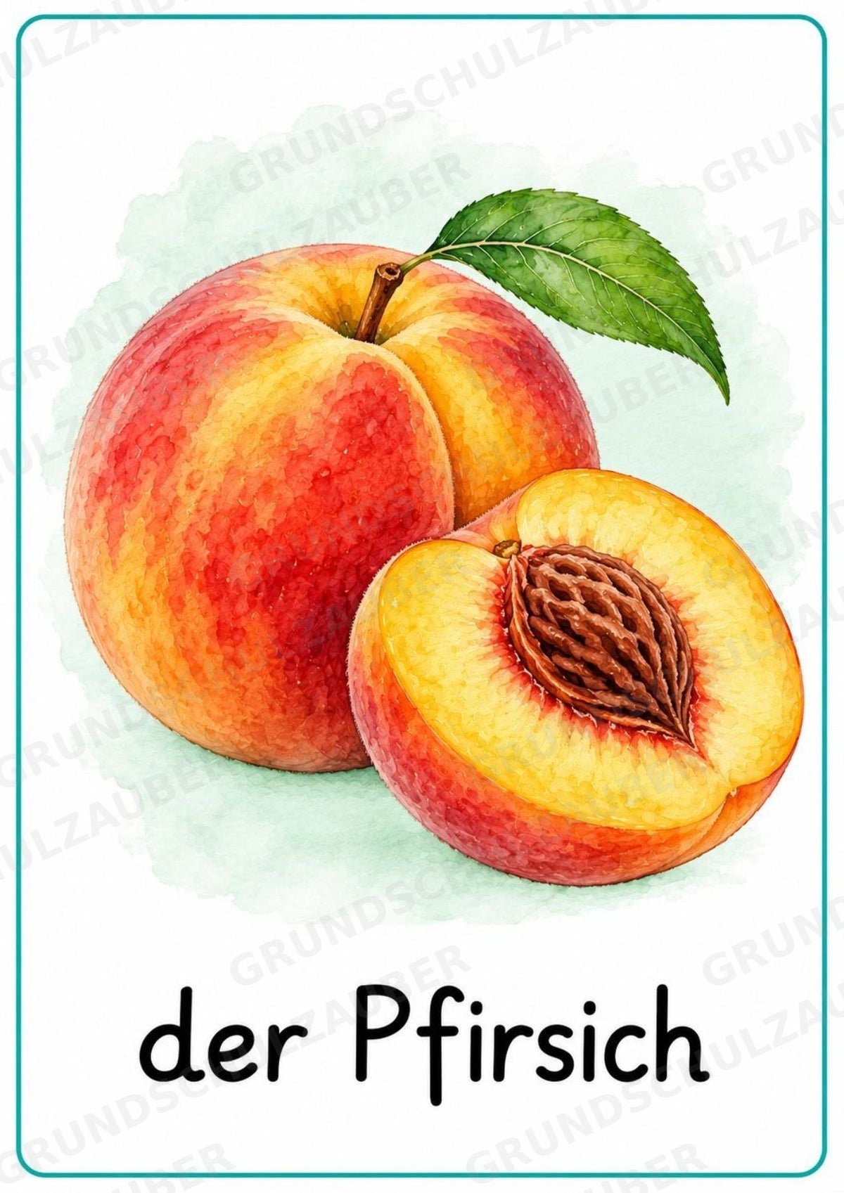 Obst Poster Deutsch: 15 Lernposter DIN A4 in Grundschrift | Wortschatz, DaZ und Sachunterricht Grundschule – Materialseite 12