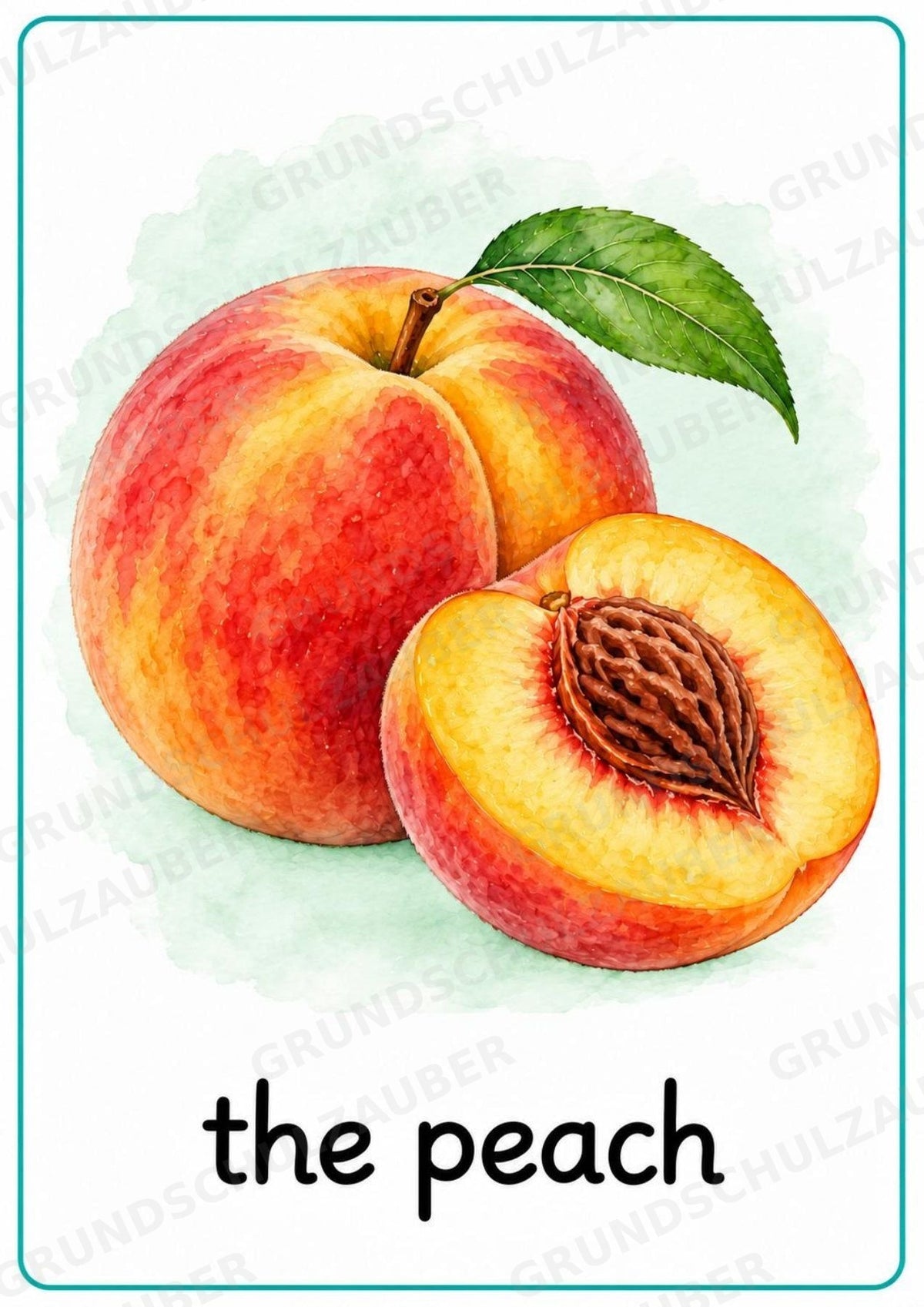 Obst Englisch: 15 Poster DIN A4 | Fruit Vocabulary und Wortschatzwand für den Englischunterricht in der Grundschule – Materialseite 12