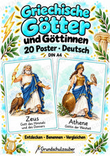 Griechische Götter und Göttinnen: 20 Poster DIN A4 | Mythologie und antikes Griechenland – Cover