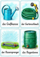 Im Garten: 32 Bildkarten DIN A6 | Wortschatz mit Artikeln für Grundschule, DaZ und Sprachförderung – Materialseite 2