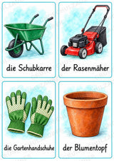Im Garten: 32 Bildkarten DIN A6 | Wortschatz mit Artikeln für Grundschule, DaZ und Sprachförderung – Materialseite 4