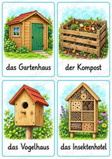 Im Garten: 32 Bildkarten DIN A6 | Wortschatz mit Artikeln für Grundschule, DaZ und Sprachförderung – Materialseite 8