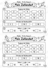 Mathe Miniheft – Fit für Klasse 2 | 20 Arbeitsblätter im Zahlenraum bis 20 – Materialseite 3