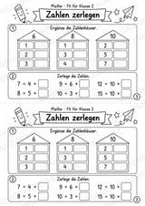 Mathe Miniheft – Fit für Klasse 2 | 20 Arbeitsblätter im Zahlenraum bis 20 – Materialseite 5