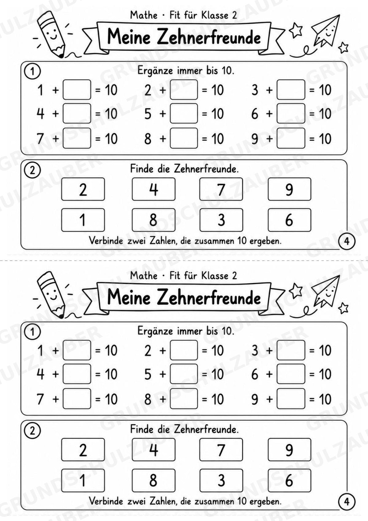 Mathe Miniheft – Fit für Klasse 2 | 20 Arbeitsblätter im Zahlenraum bis 20 – Materialseite 6