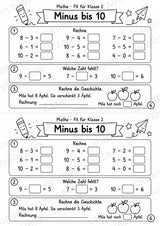 Mathe Miniheft – Fit für Klasse 2 | 20 Arbeitsblätter im Zahlenraum bis 20 – Materialseite 8