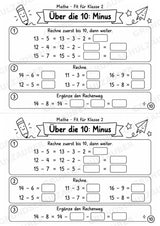Mathe Miniheft – Fit für Klasse 2 | 20 Arbeitsblätter im Zahlenraum bis 20 – Materialseite 12
