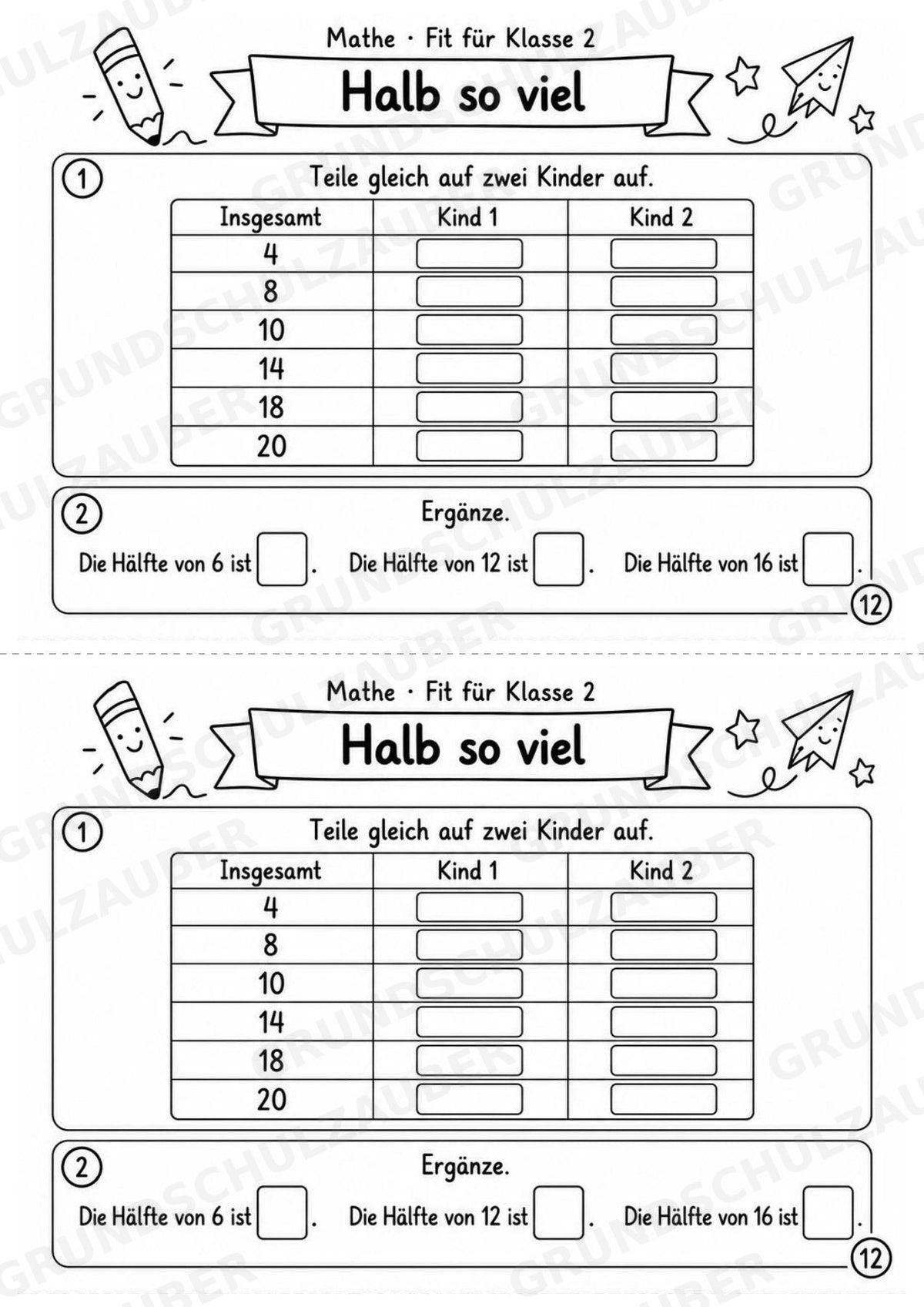 Mathe Miniheft – Fit für Klasse 2 | 20 Arbeitsblätter im Zahlenraum bis 20 – Materialseite 14