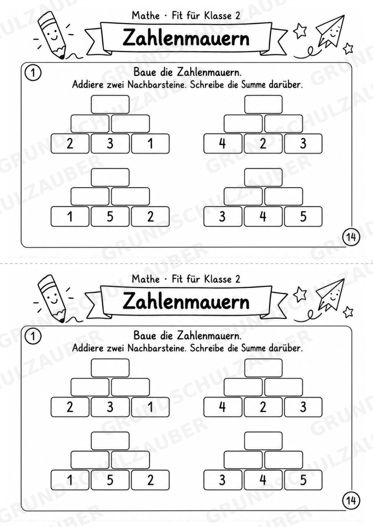 Mathe Miniheft – Fit für Klasse 2 | 20 Arbeitsblätter im Zahlenraum bis 20 – Materialseite 16