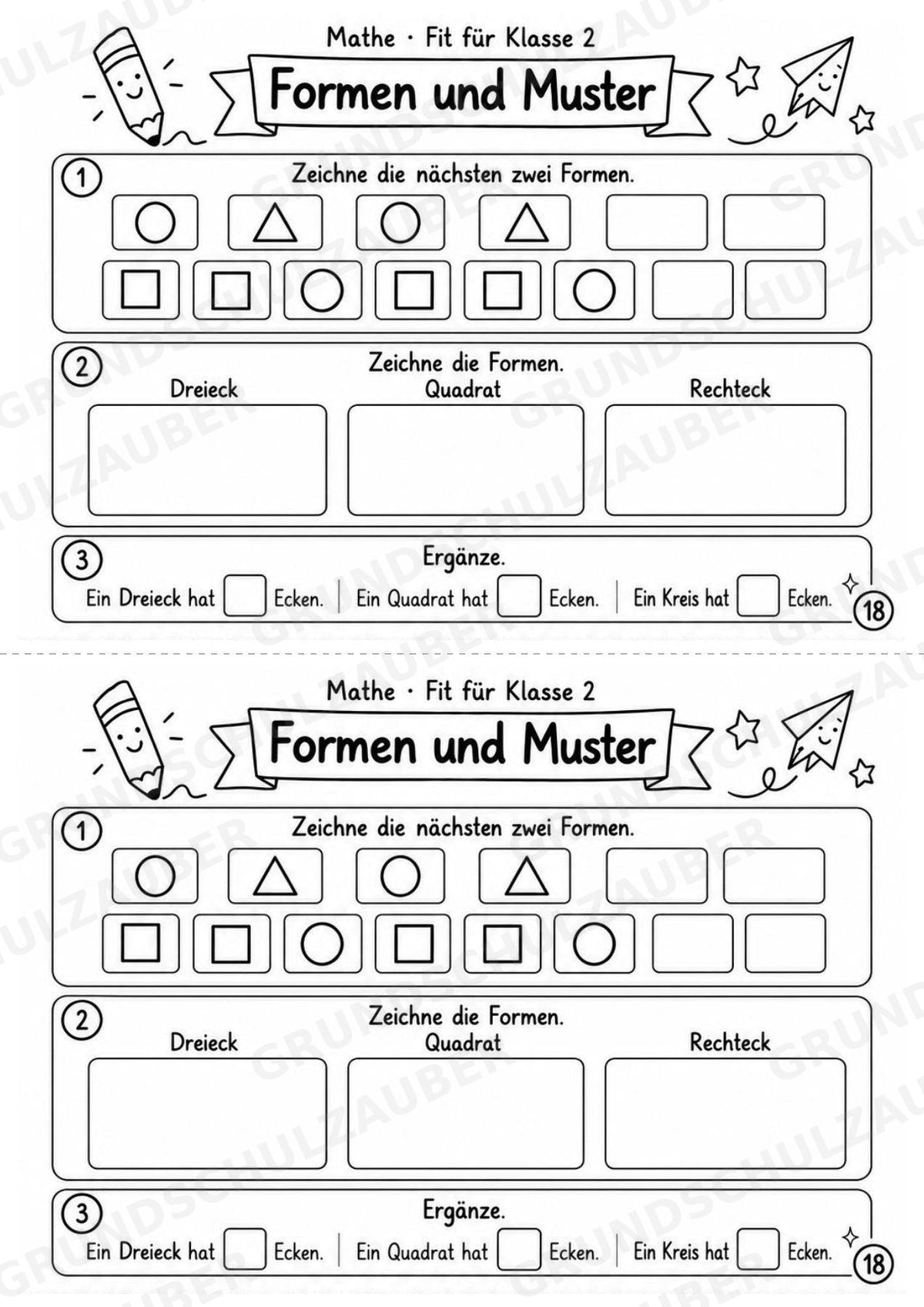 Mathe Miniheft – Fit für Klasse 2 | 20 Arbeitsblätter im Zahlenraum bis 20 – Materialseite 20