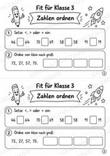 Mathe Miniheft – Fit für Klasse 3 | 20 Arbeitsblätter | Zahlenraum bis 100 | Einmaleins und Division – Materialseite 4