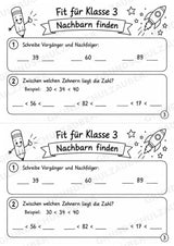 Mathe Miniheft – Fit für Klasse 3 | 20 Arbeitsblätter | Zahlenraum bis 100 | Einmaleins und Division – Materialseite 5