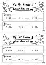 Mathe Miniheft – Fit für Klasse 3 | 20 Arbeitsblätter | Zahlenraum bis 100 | Einmaleins und Division – Materialseite 7