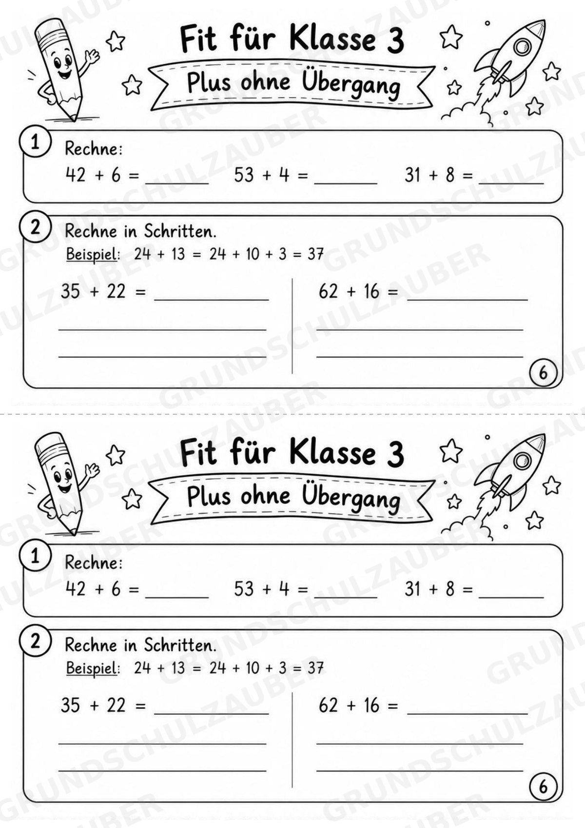 Mathe Miniheft – Fit für Klasse 3 | 20 Arbeitsblätter | Zahlenraum bis 100 | Einmaleins und Division – Materialseite 8