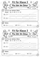 Mathe Miniheft – Fit für Klasse 3 | 20 Arbeitsblätter | Zahlenraum bis 100 | Einmaleins und Division – Materialseite 9
