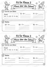 Mathe Miniheft – Fit für Klasse 3 | 20 Arbeitsblätter | Zahlenraum bis 100 | Einmaleins und Division – Materialseite 12
