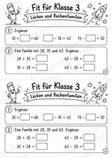 Mathe Miniheft – Fit für Klasse 3 | 20 Arbeitsblätter | Zahlenraum bis 100 | Einmaleins und Division – Materialseite 14