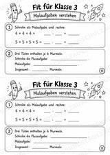 Mathe Miniheft – Fit für Klasse 3 | 20 Arbeitsblätter | Zahlenraum bis 100 | Einmaleins und Division – Materialseite 15