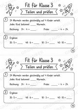 Mathe Miniheft – Fit für Klasse 3 | 20 Arbeitsblätter | Zahlenraum bis 100 | Einmaleins und Division – Materialseite 18