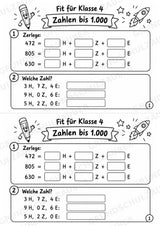 Mathe Miniheft – Fit für Klasse 4 | 20 Arbeitsblätter | Zahlenraum bis 1.000 | Schriftliche Addition und Subtraktion – Materialseite 3