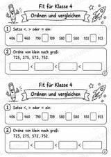 Mathe Miniheft – Fit für Klasse 4 | 20 Arbeitsblätter | Zahlenraum bis 1.000 | Schriftliche Addition und Subtraktion – Materialseite 4