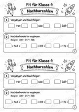 Mathe Miniheft – Fit für Klasse 4 | 20 Arbeitsblätter | Zahlenraum bis 1.000 | Schriftliche Addition und Subtraktion – Materialseite 5