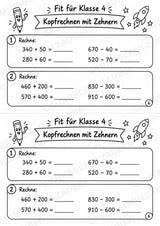 Mathe Miniheft – Fit für Klasse 4 | 20 Arbeitsblätter | Zahlenraum bis 1.000 | Schriftliche Addition und Subtraktion – Materialseite 8