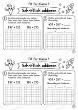 Mathe Miniheft – Fit für Klasse 4 | 20 Arbeitsblätter | Zahlenraum bis 1.000 | Schriftliche Addition und Subtraktion – Materialseite 11