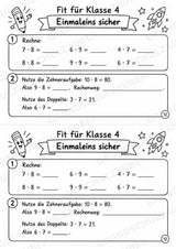 Mathe Miniheft – Fit für Klasse 4 | 20 Arbeitsblätter | Zahlenraum bis 1.000 | Schriftliche Addition und Subtraktion – Materialseite 14