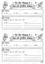 Mathe Miniheft – Fit für Klasse 4 | 20 Arbeitsblätter | Zahlenraum bis 1.000 | Schriftliche Addition und Subtraktion – Materialseite 15