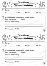 Mathe Miniheft – Fit für Klasse 4 | 20 Arbeitsblätter | Zahlenraum bis 1.000 | Schriftliche Addition und Subtraktion – Materialseite 16