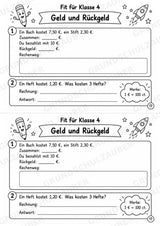 Mathe Miniheft – Fit für Klasse 4 | 20 Arbeitsblätter | Zahlenraum bis 1.000 | Schriftliche Addition und Subtraktion – Materialseite 19