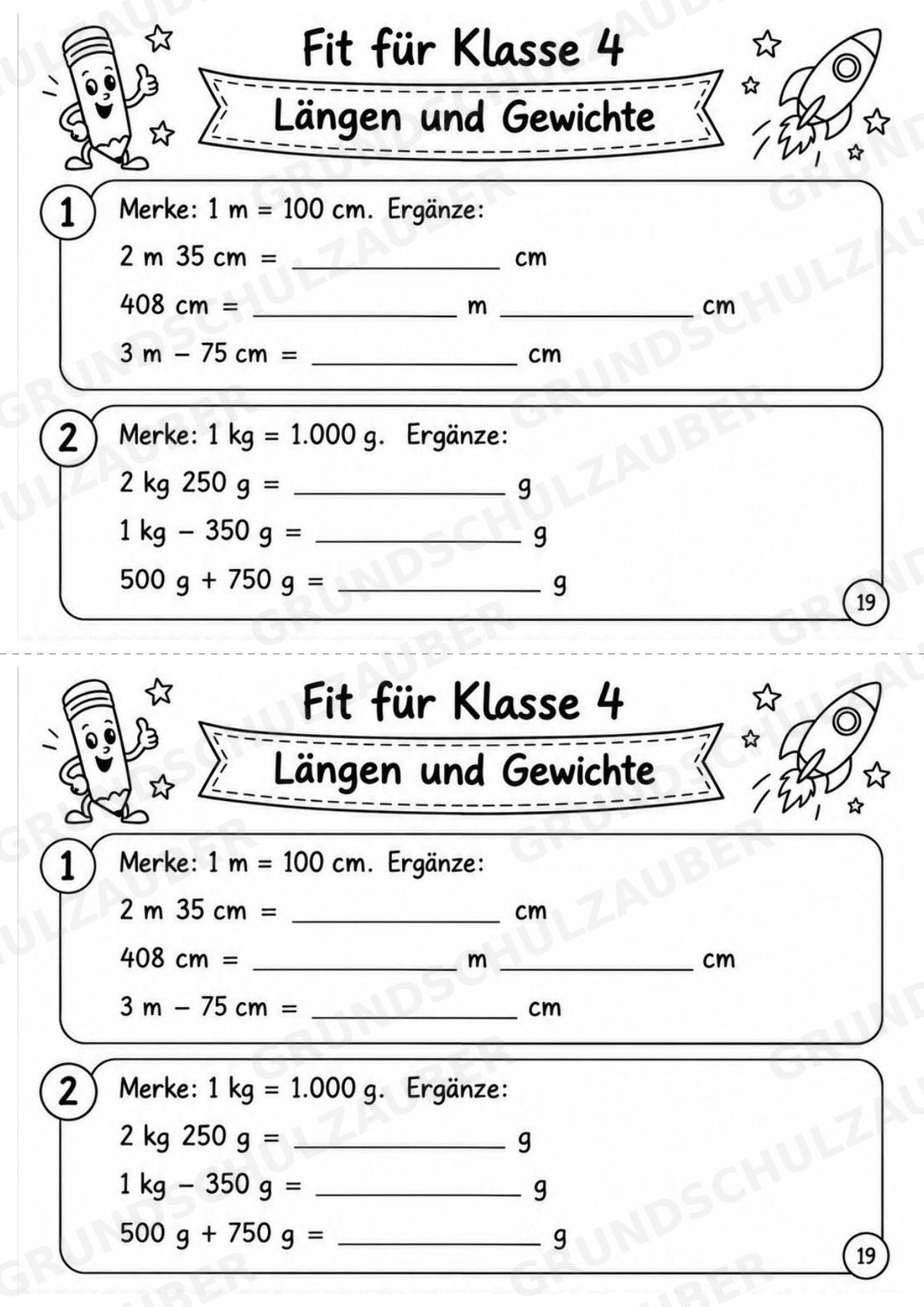Mathe Miniheft – Fit für Klasse 4 | 20 Arbeitsblätter | Zahlenraum bis 1.000 | Schriftliche Addition und Subtraktion – Materialseite 21