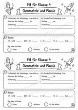 Mathe Miniheft – Fit für Klasse 4 | 20 Arbeitsblätter | Zahlenraum bis 1.000 | Schriftliche Addition und Subtraktion – Materialseite 22