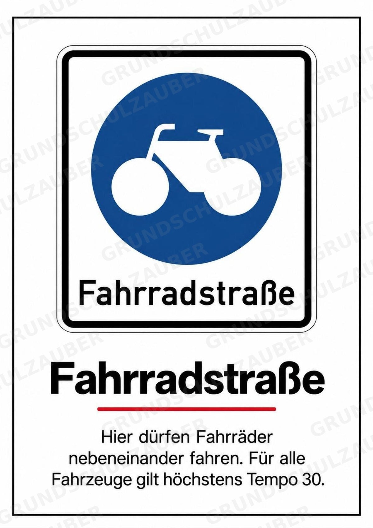 Verkehrszeichen Grundschule: 30 Poster DIN A4 | Verkehrserziehung, Schulweg und Radfahrprüfung – Materialseite 17
