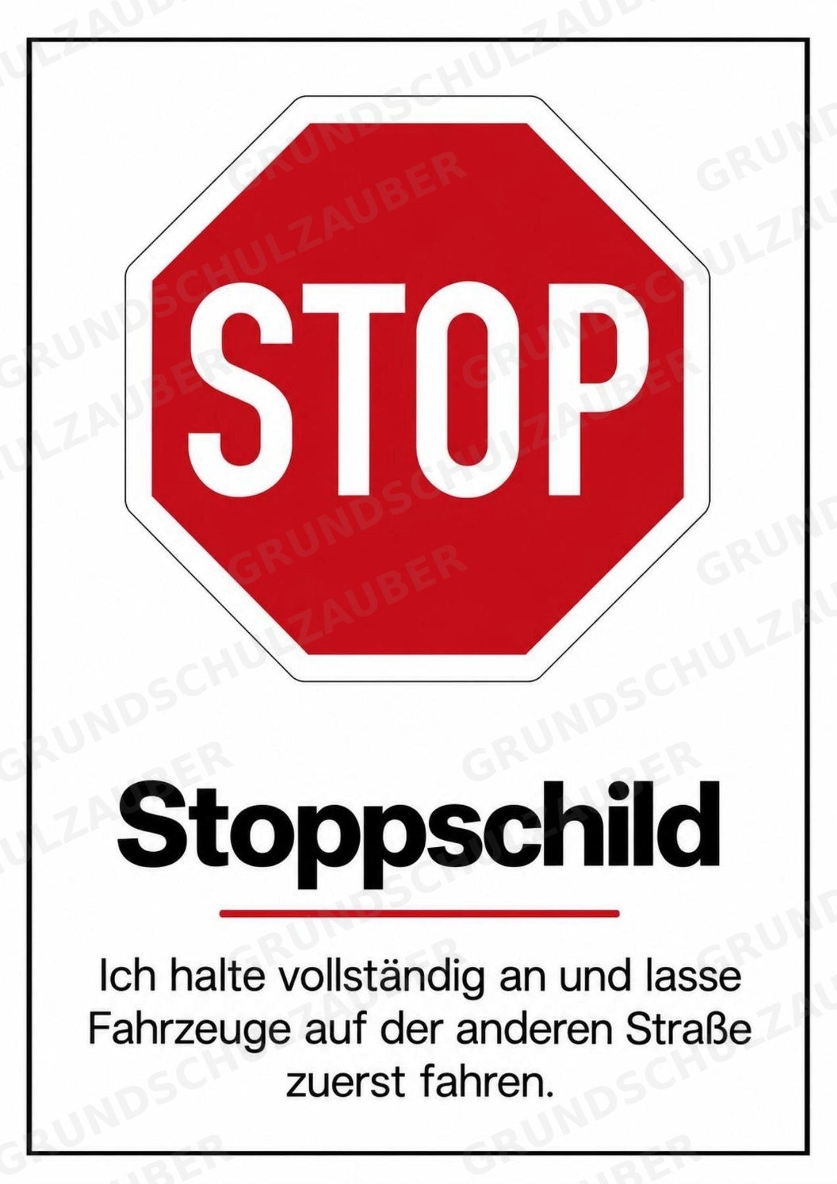 Verkehrszeichen Grundschule: 30 Poster DIN A4 | Verkehrserziehung, Schulweg und Radfahrprüfung – Materialseite 2