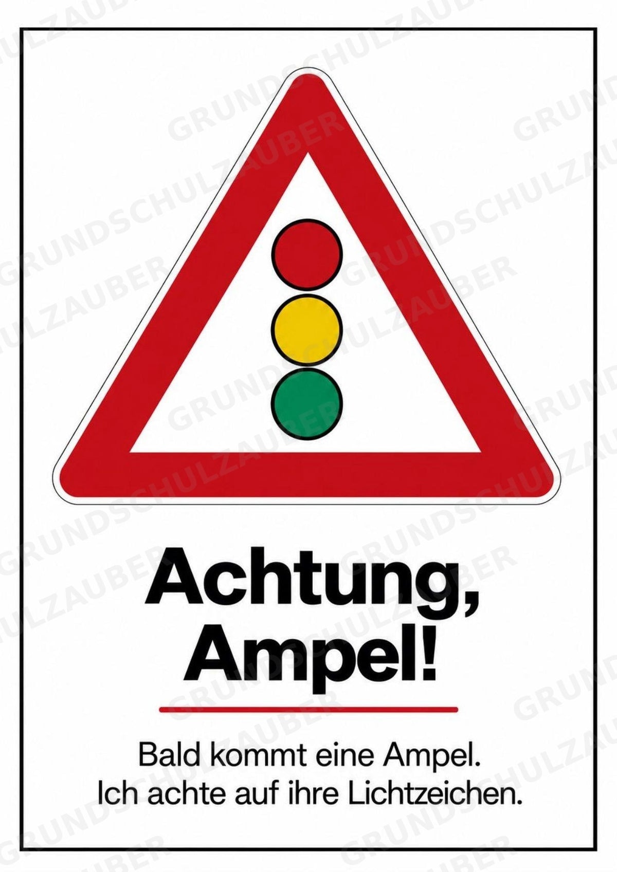 Verkehrszeichen Grundschule: 30 Poster DIN A4 | Verkehrserziehung, Schulweg und Radfahrprüfung – Materialseite 26