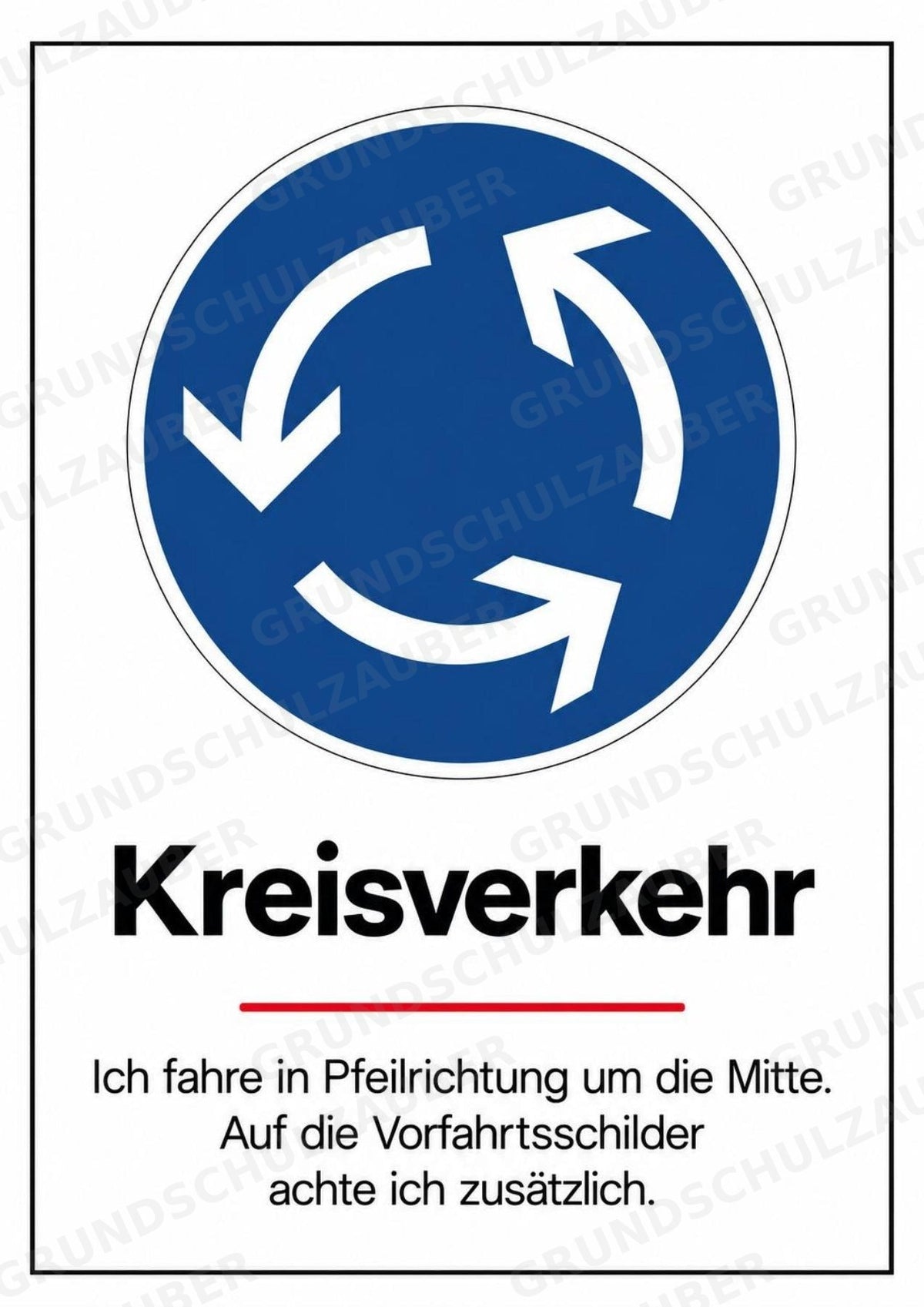 Verkehrszeichen Grundschule: 30 Poster DIN A4 | Verkehrserziehung, Schulweg und Radfahrprüfung – Materialseite 7