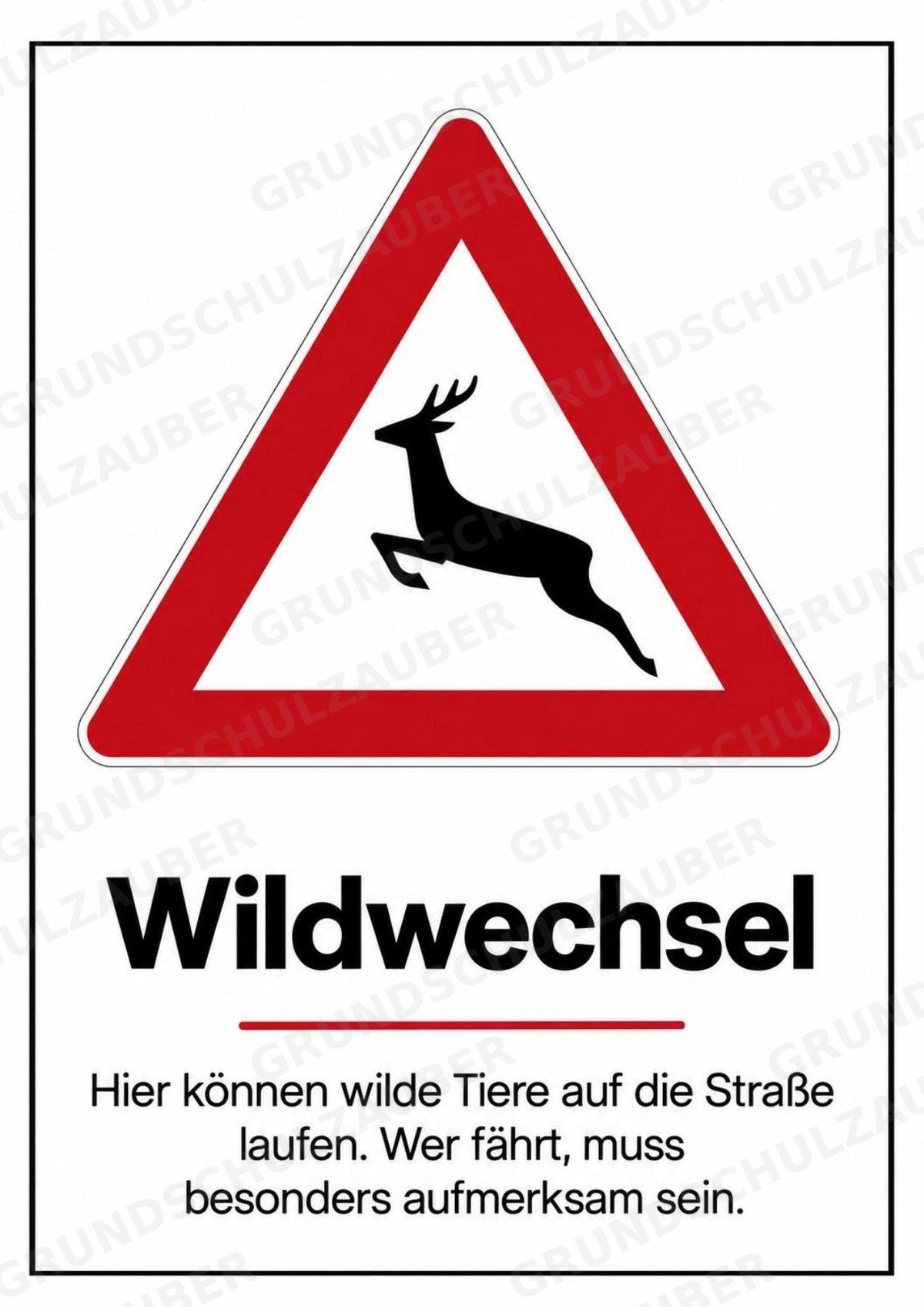Verkehrszeichen Grundschule: 30 Poster DIN A4 | Verkehrserziehung, Schulweg und Radfahrprüfung – Materialseite 29